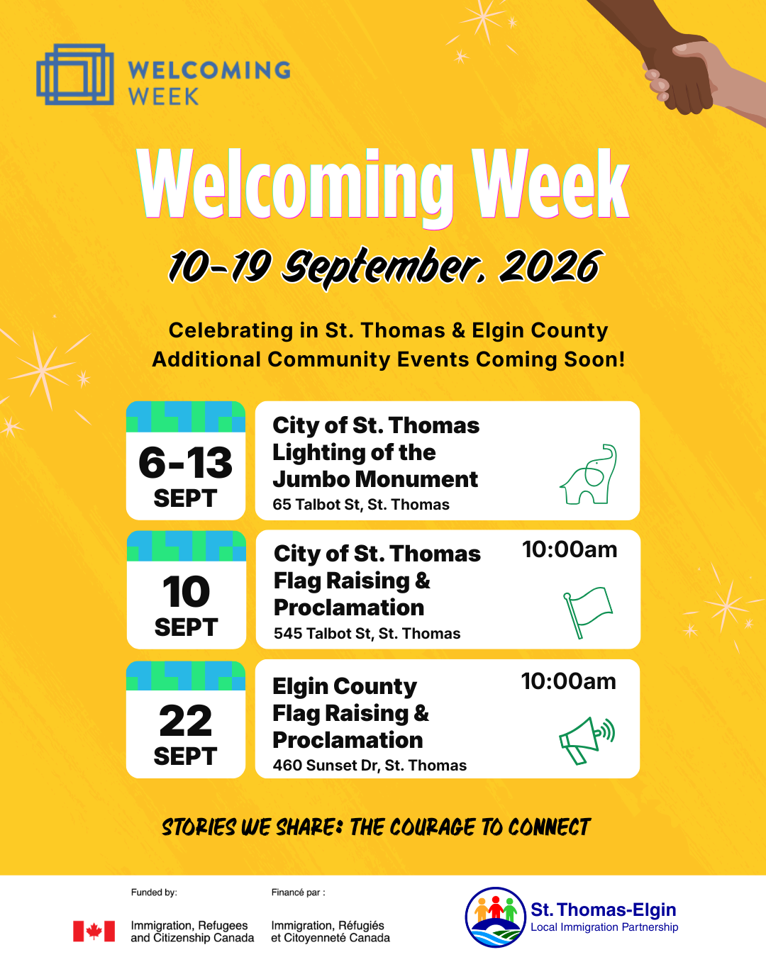 Welcoming Week 2026 promotional poster with event information for September 10-19, 2026.